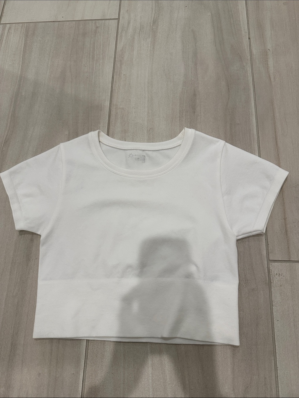 Aerie Cropped White Crewneck Tee, S